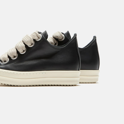 Rick Owens WMNS Jumbo Laced Low Sneaks - Black / Pearl / Milk | Kith Everyday