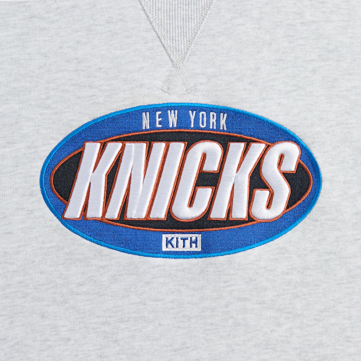 Kith for the New York Knicks Y2K Vintage Nelson Crewneck - Light Heath | Kith Great Value