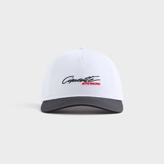 Kith for Cigarette Wrinkle Nylon Bay Low Pinch Crown Snapback - White | Kith Featured