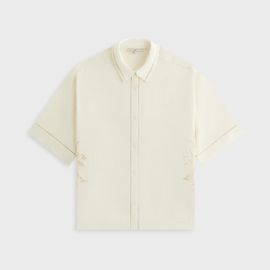 Kith Women Mari Broderie Crest Shirt - Waffle | Kith Latest