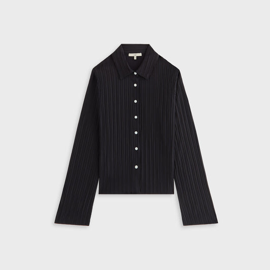 Kith Women Elvira Plisse Button Down Shirt - Ink | Kith Exclusive