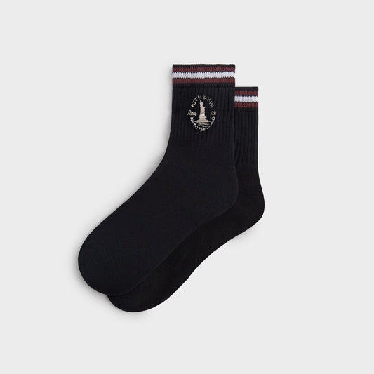 Kith & Kin Logo Mid Crew Sock - Nocturnal | Kith Premium