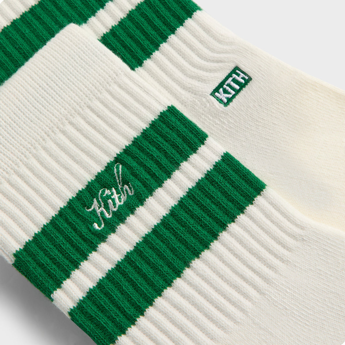 Kith 3-Pack Striped Mid Crew Socks - White | Kith Everyday