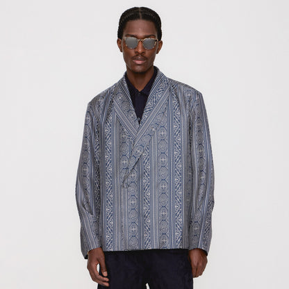 &Kin Batik Stripe Long Sleeve Thompson Crossover Shirt - Nocturnal | Kith Hot Sale