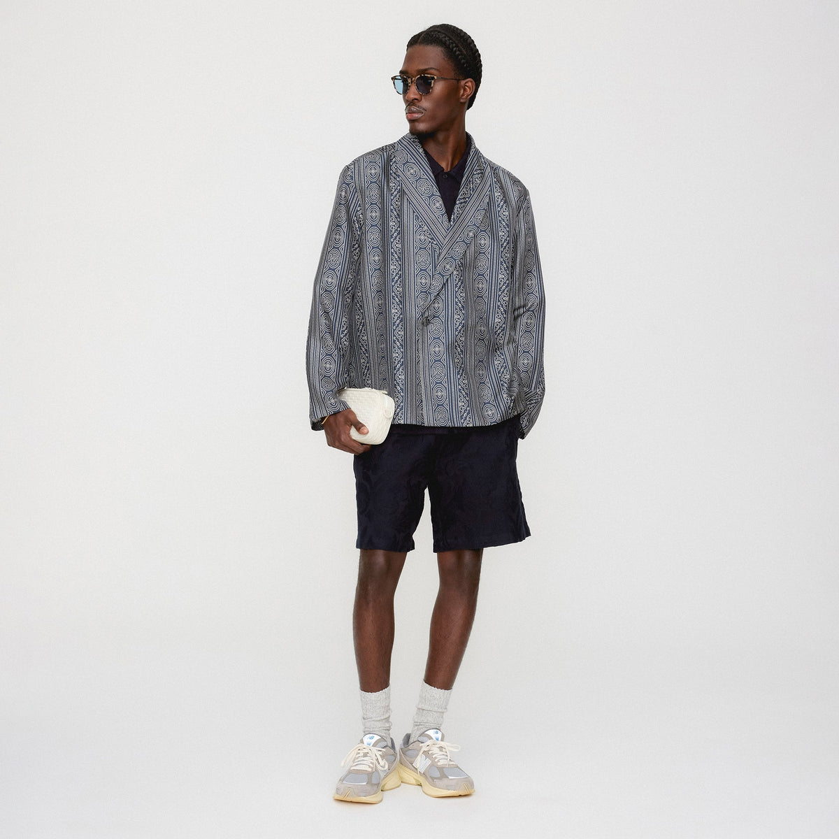 &Kin Batik Stripe Long Sleeve Thompson Crossover Shirt - Nocturnal | Kith Hot Sale