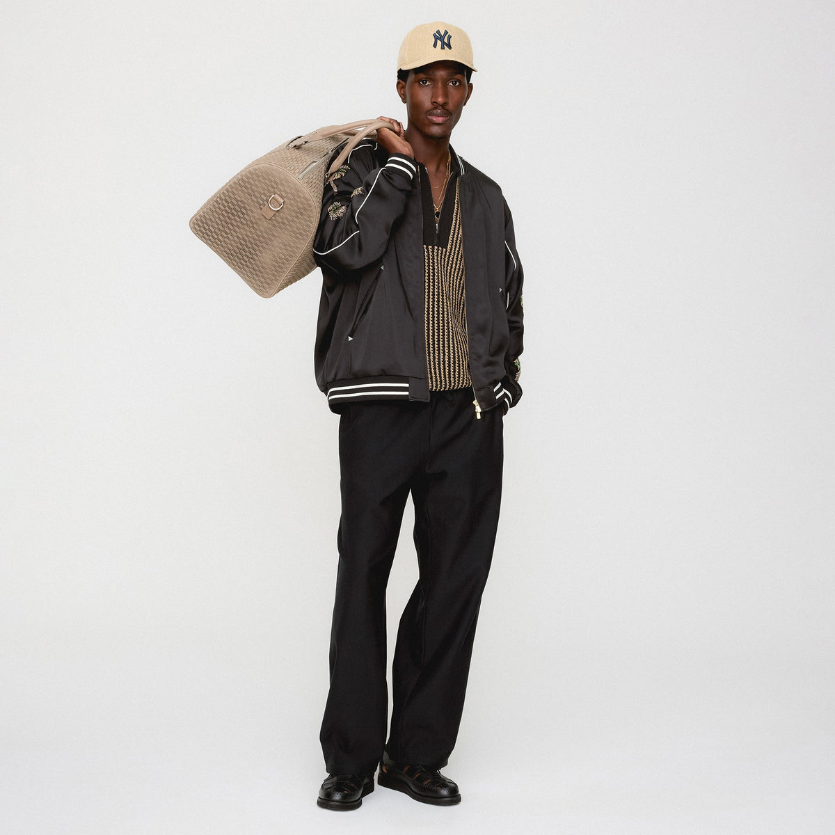 &Kin Vance Satin Bomber Jacket - Black | Kith Value