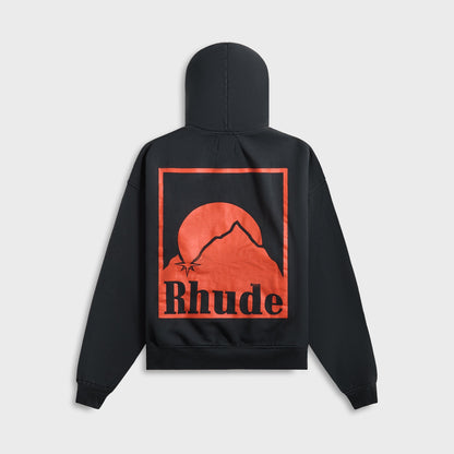 Rhude Moonlight Badge Full-Zip Hoodie - Vintage Black | Kith Trending