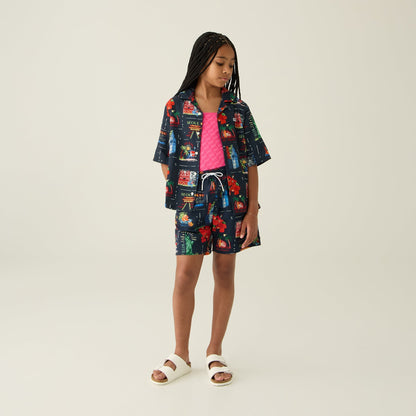 Kith Kids Souvenir Stamp Thompson Camp Shirt - Nocturnal | Kith Classic