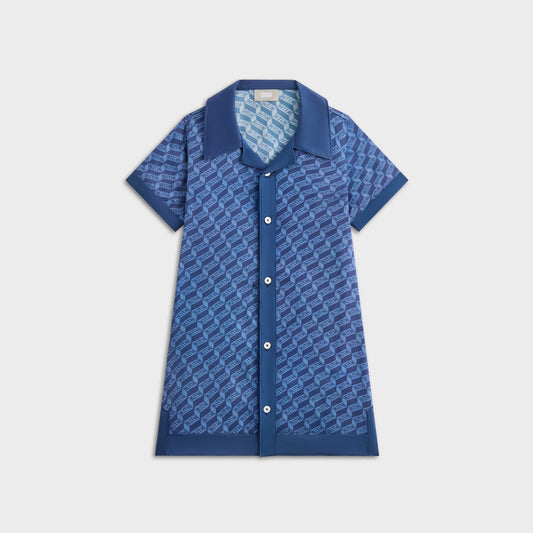 Kith Kids Monogram Camp Shirt Dress - Atlantic | Kith Trusted